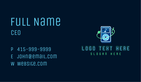 Digital Music Pixel Business Card Design Image Preview