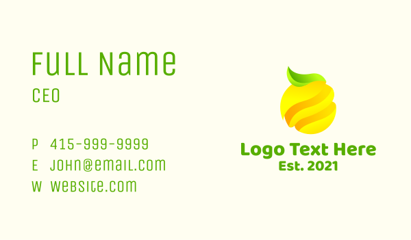 Minimalist Lemon Fruit Business Card Design Image Preview