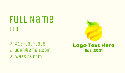 Minimalist Lemon Fruit Business Card Image Preview