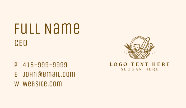 Rustic Bread Basket Business Card Design Image Preview