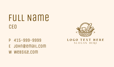 Rustic Bread Basket Business Card Image Preview