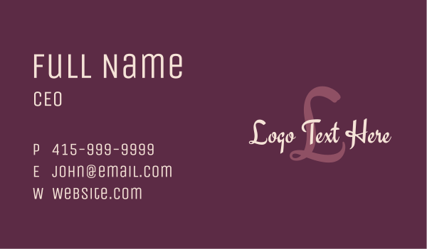 Feminine Classic Letter Business Card Design Image Preview