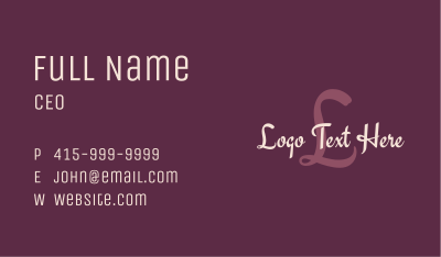 Feminine Classic Letter Business Card Image Preview