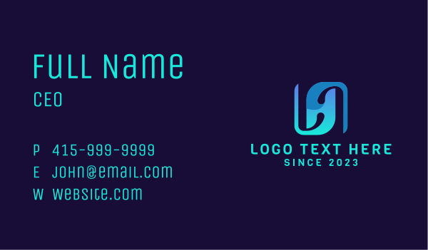 Digital Marketing Letter H Business Card Design Image Preview