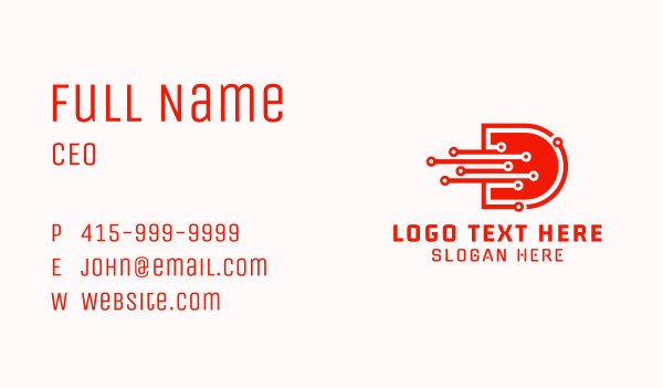 Tech Programming Letter D Business Card Design Image Preview