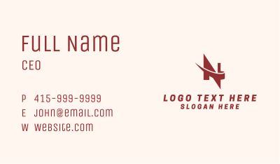 Logistics Courier Swoosh Letter N Business Card Image Preview