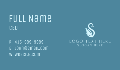 Organic Swan Letter S Business Card Image Preview