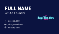 Neon Night Wordmark Business Card Design