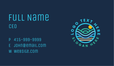Coastal Ocean Badge Business Card