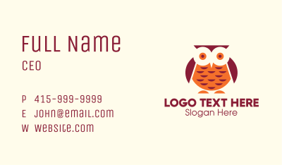 Chubby Owl Mascot Business Card