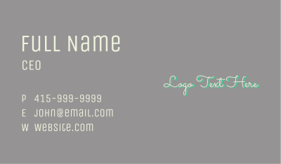 Organic Beauty Wordmark  Business Card Image Preview