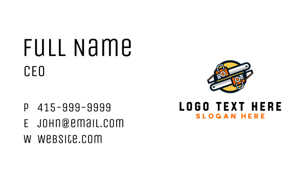 Chainsaw Logging Lumberjack Business Card Design Image Preview