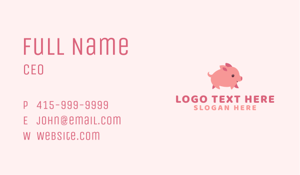 Pink Piglet Mascot  Business Card Design Image Preview