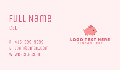 Pink Piglet Mascot  Business Card Image Preview