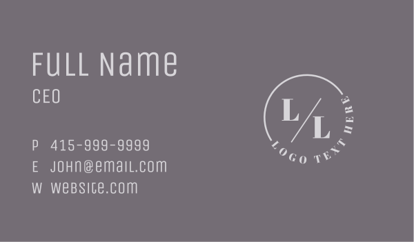 Simple Classic Lettermark Business Card Design Image Preview