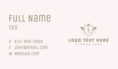 Crown Wing Badge Lettermark Business Card Image Preview