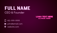 Neon Boutique Bar Business Card Design