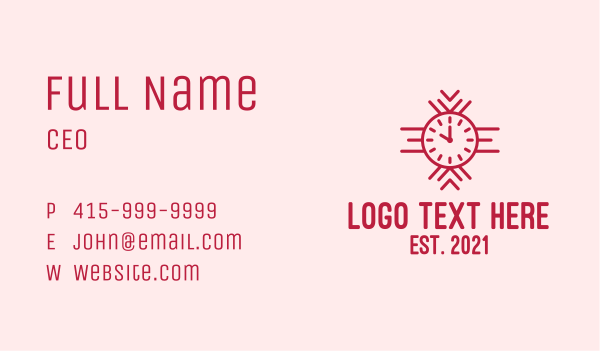 Red Wristwatch Business Card Design Image Preview