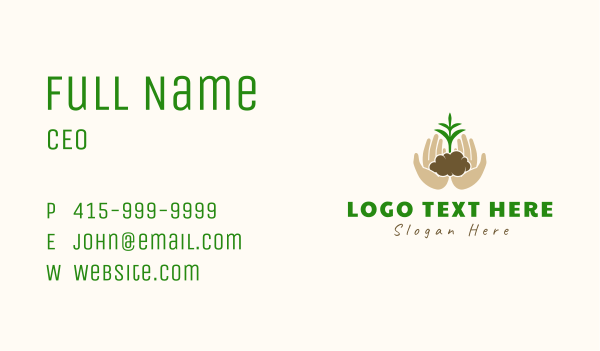 Hands Plant Soil Business Card Design Image Preview