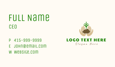 Hands Plant Soil Business Card Image Preview