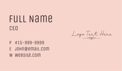 Elegant Feminine Script Business Card Image Preview