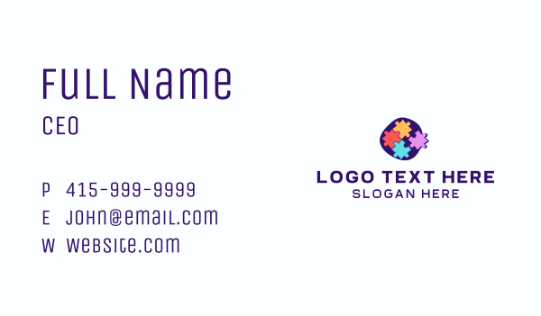 Learning Puzzle Game Business Card Design Image Preview