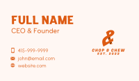 Orange Ampersand Lettering Business Card Image Preview