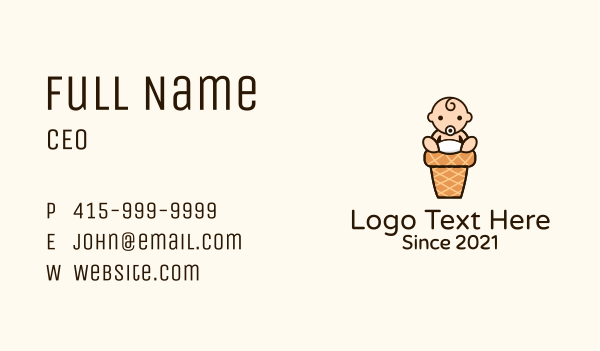 Sitting Baby Cone Business Card Design Image Preview