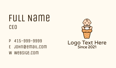 Sitting Baby Cone Business Card