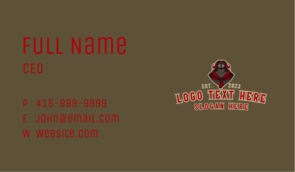 Medieval Knight Gamer Business Card Design Image Preview