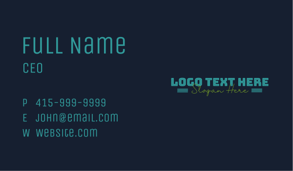 Cool Neon Wordmark Business Card Design Image Preview