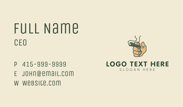 Smoking Cannabis Hand Business Card Design Image Preview