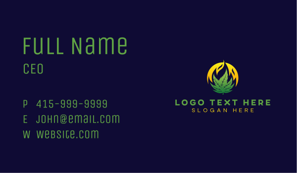 Flame Organic Marijuana  Business Card Design Image Preview