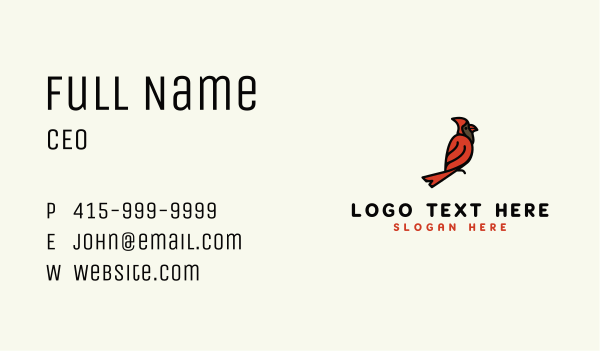 Cardinal Bird Business Card Design Image Preview