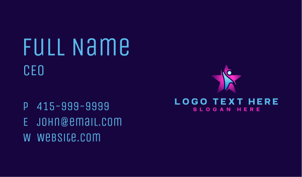 Human Star Volunteer Business Card Design Image Preview