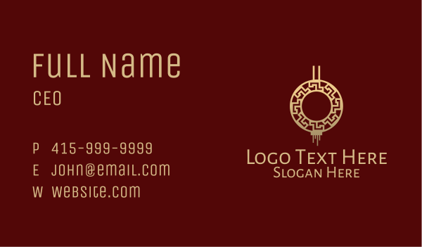 Chinese Traditional Ornament  Business Card Design Image Preview