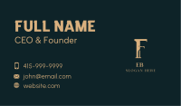 Classic Gold Letter F Business Card Image Preview
