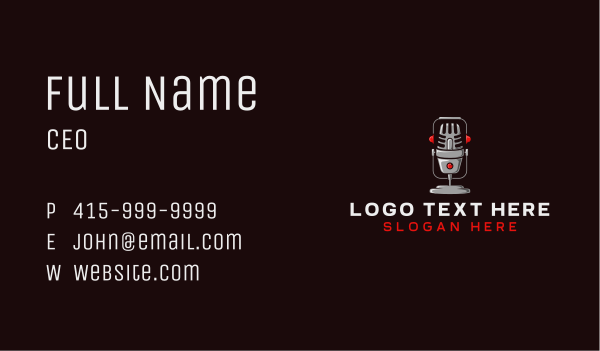 Podcast Audio Recording Business Card Design Image Preview