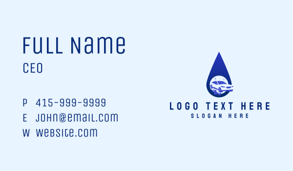 Water Droplet Car Wash Business Card Design Image Preview