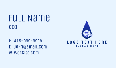 Water Droplet Car Wash Business Card Image Preview