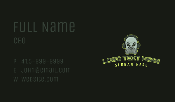 Ghoul Mask Headphones Business Card Design Image Preview