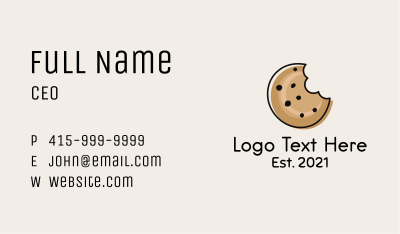 Cookie Bite Minimalist Business Card Image Preview