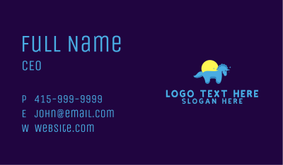 Blue Little Unicorn Business Card Image Preview