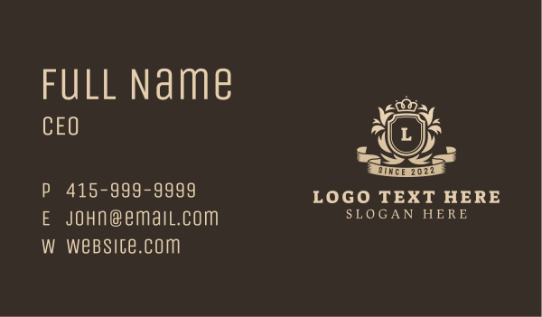 Crown Shield Wreath Brand Business Card Design Image Preview