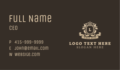 Crown Shield Wreath Brand Business Card Image Preview