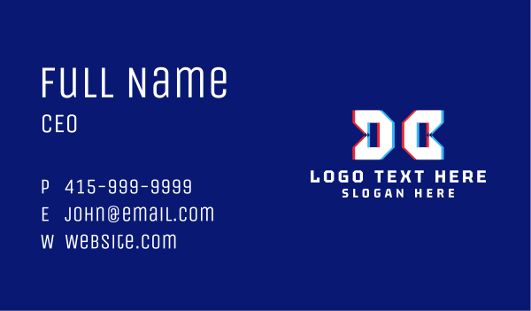 Static Motion Letter DC Business Card Design Image Preview