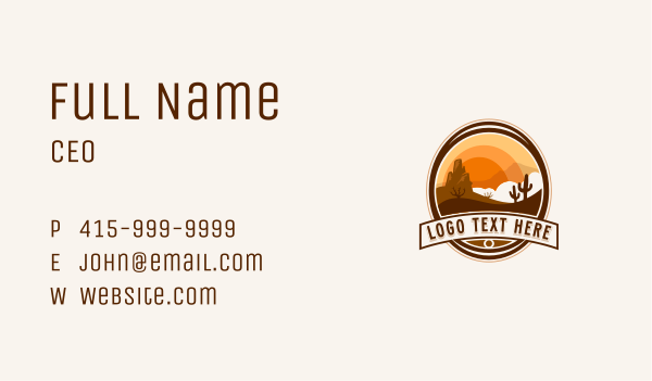 Dune Cactus Desert Business Card Design Image Preview