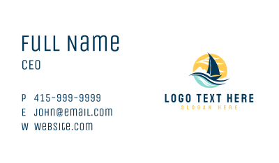 "Sail Boat Ocean Waves " Business Card Image Preview