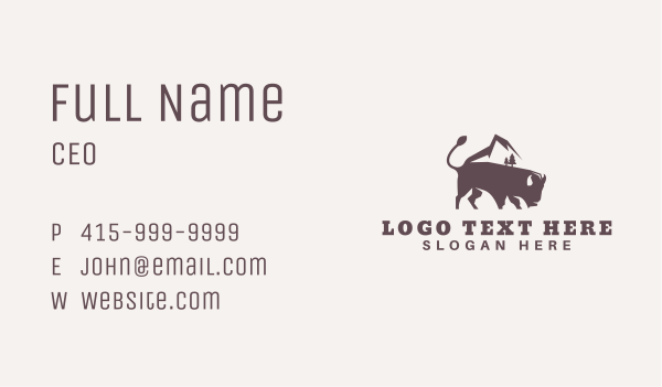 Mountain Bison Animal Business Card Design Image Preview