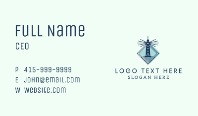 Nautical Lighthouse Ocean Business Card Image Preview